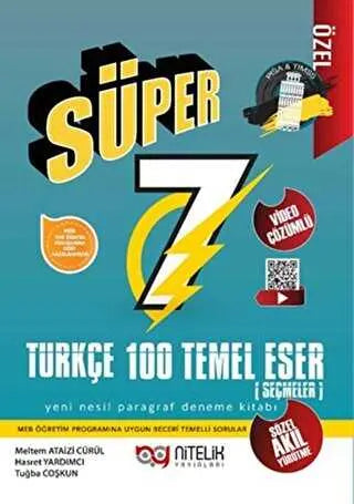 Nitelik 7. Sınıf Yeni Nesil Süper Türkçe 100 Temel Eser -  | Avrupa Kitabevi