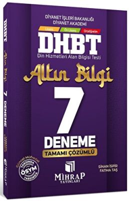 Mihrap Yayınları DHBT Tüm Adaylar Altın Bilgi 7 Deneme Çözümlü -  | Avrupa Kitabevi