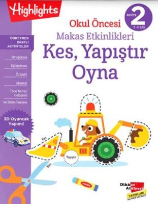 Okul Öncesi Makas Etkinlikleri Kes, Yapıştır, Oyna 2. Seviye - Çıkartmalı Kitaplar | Avrupa Kitabevi