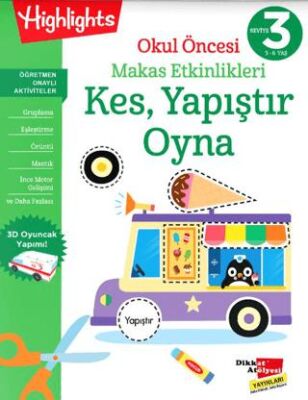 Okul Öncesi Makas Etkinlikleri Kes, Yapıştır, Oyna 3. - Etkinlik Kitapları | Avrupa Kitabevi