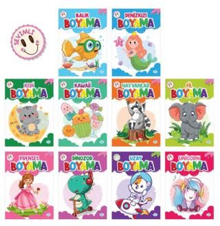 Sevimli Boyama Seti 10 Kitap - Çocuk Boyama Kitapları | Avrupa Kitabevi