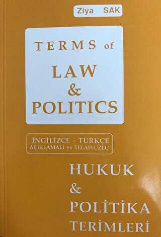 Terms of Law and Politics - Hukuk ve Politika Terimleri - Teknik Sözlükler | Avrupa Kitabevi