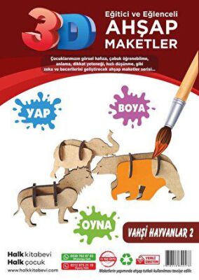 Vahşi Hayvanlar 2 Ahşap Maket -  | Avrupa Kitabevi